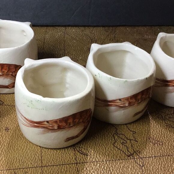 Napkin rings, vintage, ceramic shrimp embossed What moon look like chips are not - Picture 8 of 8